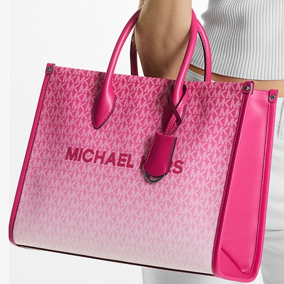 Michael Kors Mirella Medium Ombré Logo EW Tote Bag 
Dragonfruit 
NWT - Picture 14 of 14